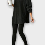 Godehild – Geripptes Longline-Oberteil & Leggings Set von Amora Bern, Ansicht 2