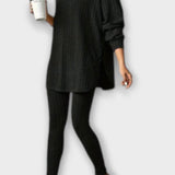 Godehild – Geripptes Longline-Oberteil & Leggings Set von Amora Bern, Ansicht 2