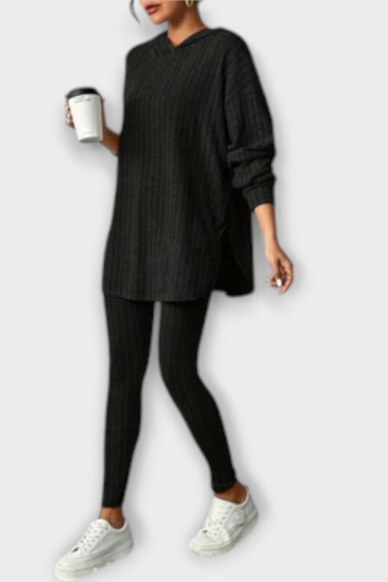 Godehild – Geripptes Longline-Oberteil & Leggings Set von Amora Bern, Ansicht 2