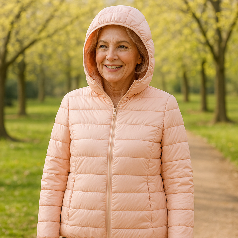 Giselind – Übergangsjacke in Hellrosa von Amora Bern, Ansicht 2