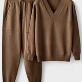 Ehrengard – V-Ausschnitt-Strickpullover & Hose Set von Amora Bern, Ansicht 8
