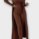 Thiadrun – Gerippter Jumpsuit mit langer Strickjacke von Amora Bern, Ansicht 3
