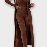Thiadrun – Gerippter Jumpsuit mit langer Strickjacke von Amora Bern, Ansicht 3