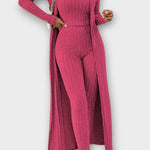 Thiadrun – Gerippter Jumpsuit mit langer Strickjacke von Amora Bern, Ansicht 4