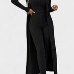 Thiadrun – Gerippter Jumpsuit mit langer Strickjacke von Amora Bern