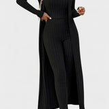 Thiadrun – Gerippter Jumpsuit mit langer Strickjacke von Amora Bern