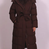 Carmen™ | Langer Daunenmantel mit Gürtel