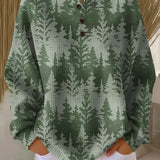 Alma – Pullover in Grün mit Tannenwald von Amora Bern