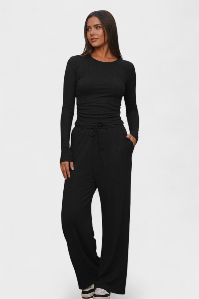 Arnhild – Langarmshirt & weite Hose Set von Amora Bern, Ansicht 2