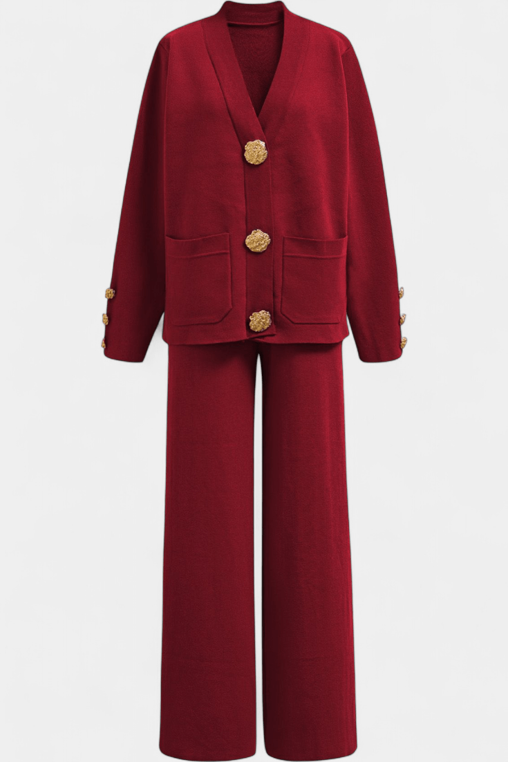 Trudlind – Strickjacke mit Knöpfen & weite Hose Set von Amora Bern, Ansicht 10