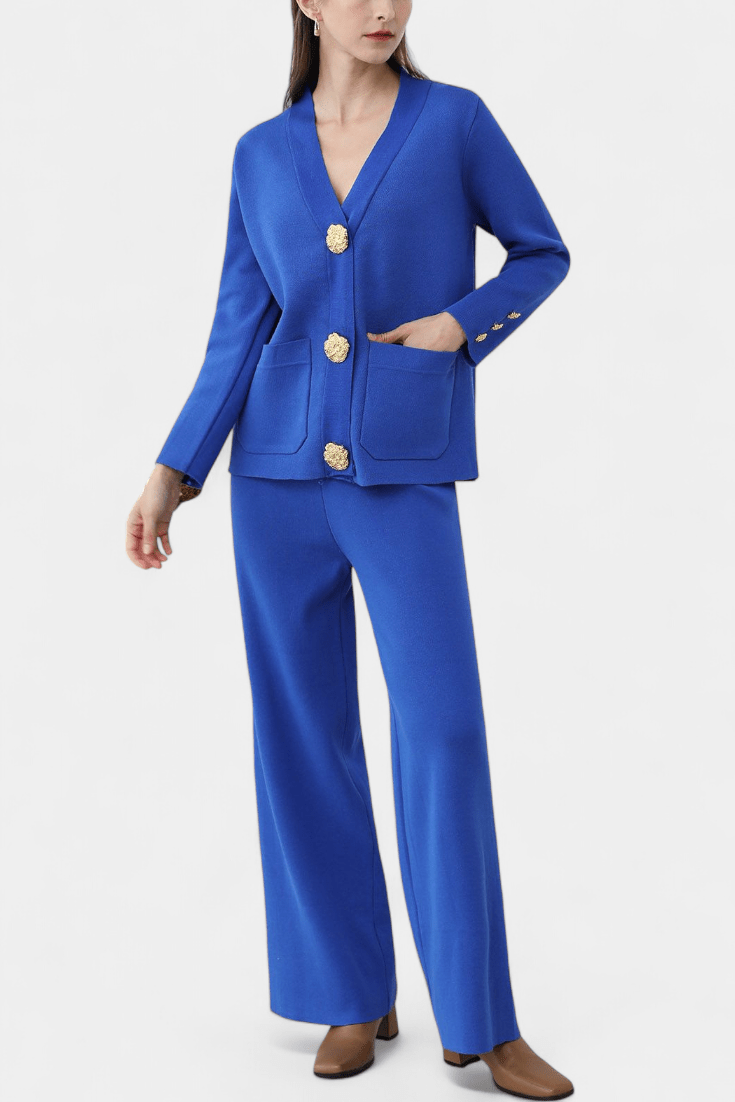 Trudlind – Strickjacke mit Knöpfen & weite Hose Set von Amora Bern, Ansicht 11