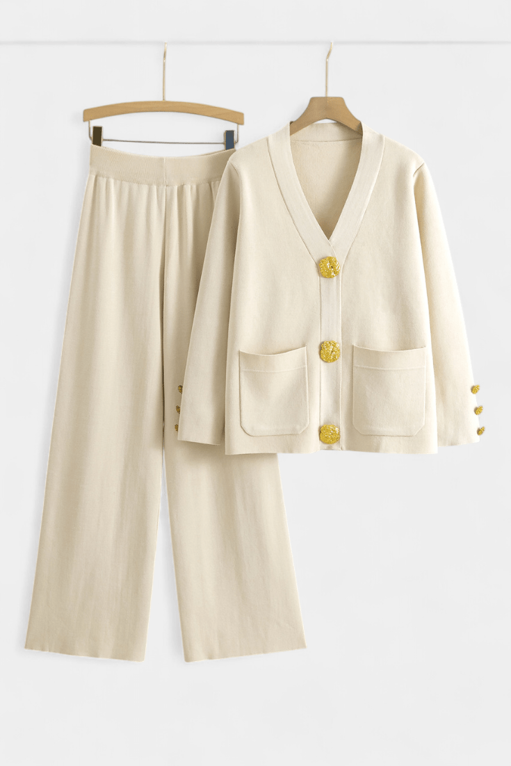 Trudlind – Strickjacke mit Knöpfen & weite Hose Set von Amora Bern, Ansicht 15
