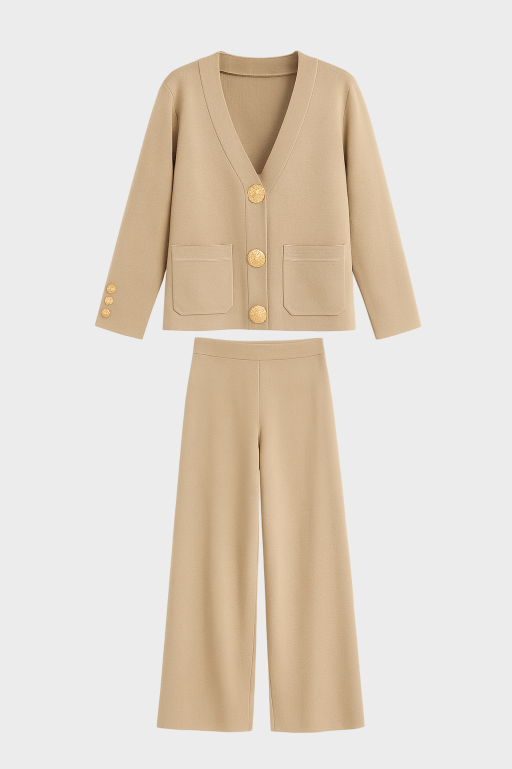 Trudlind – Strickjacke mit Knöpfen & weite Hose Set von Amora Bern, Ansicht 2