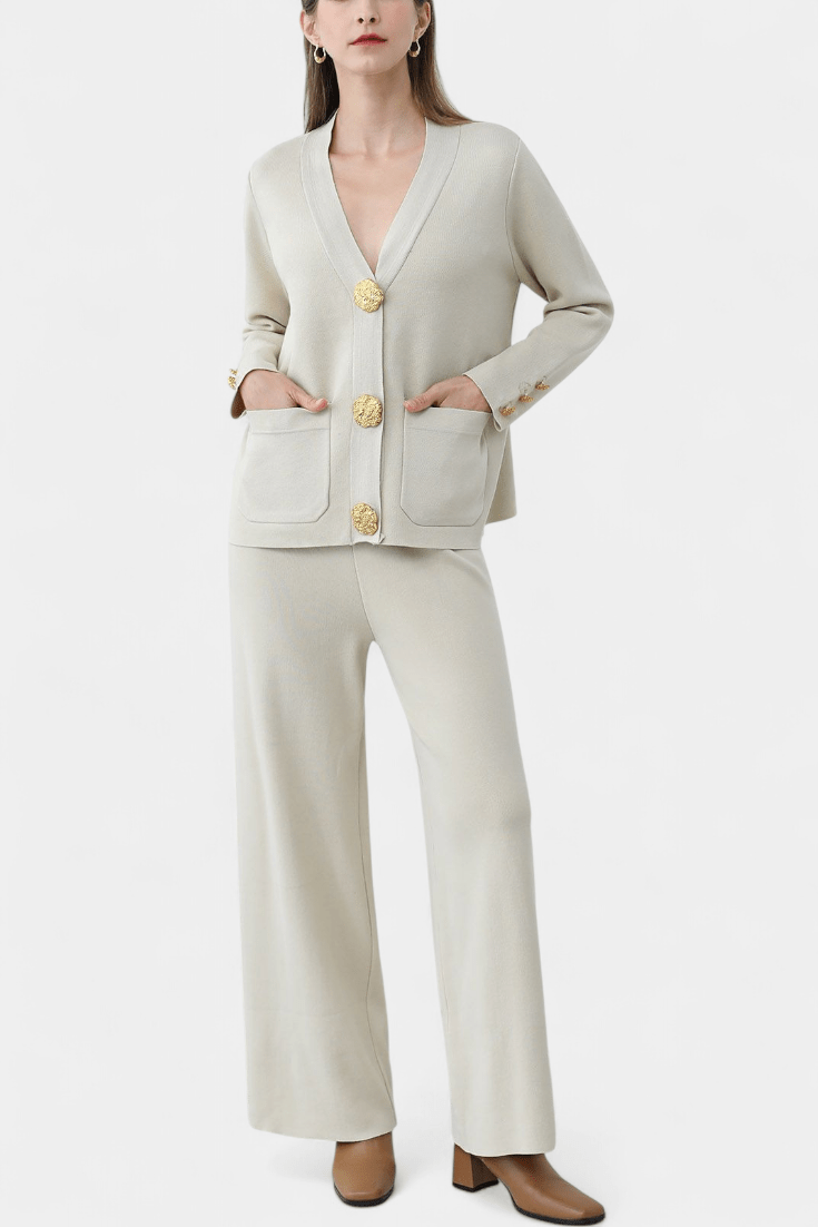 Trudlind – Strickjacke mit Knöpfen & weite Hose Set von Amora Bern, Ansicht 8