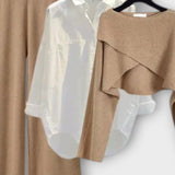Norhild – Dreiteiliges Hemd-, Stricktop- & Hosen-Set von Amora Bern, Ansicht 7