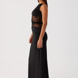 Leni™ | Figurumspielendes Maxikleid mit dezenten Ausschnitten und Schnürung