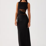 Leni™ | Figurumspielendes Maxikleid mit dezenten Ausschnitten und Schnürung