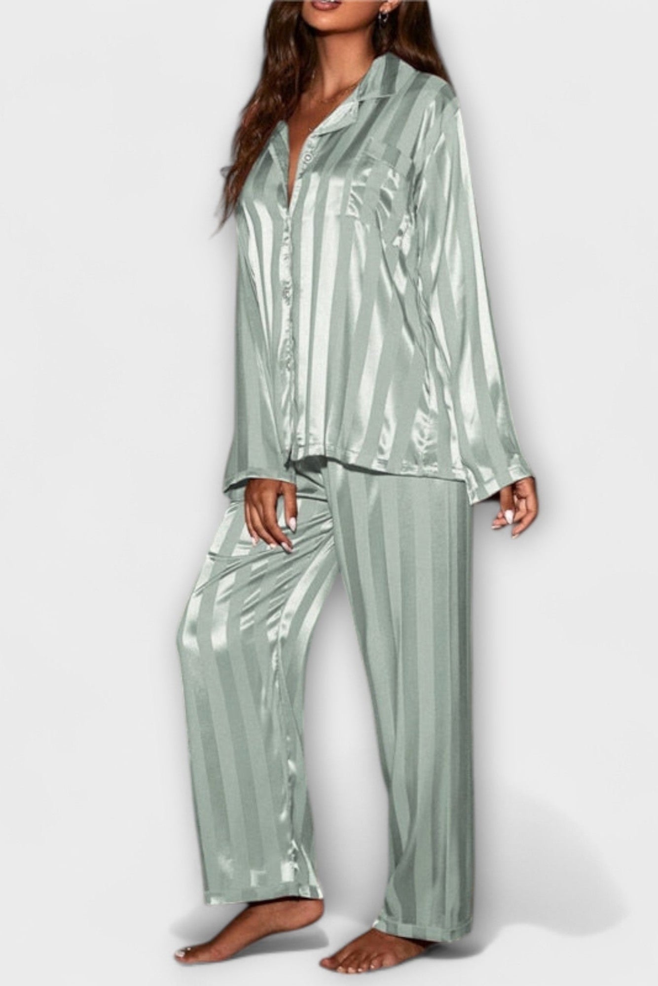 Ortlinde – Satin-Look-Hemd & Hose Set von Amora Bern, Ansicht 3