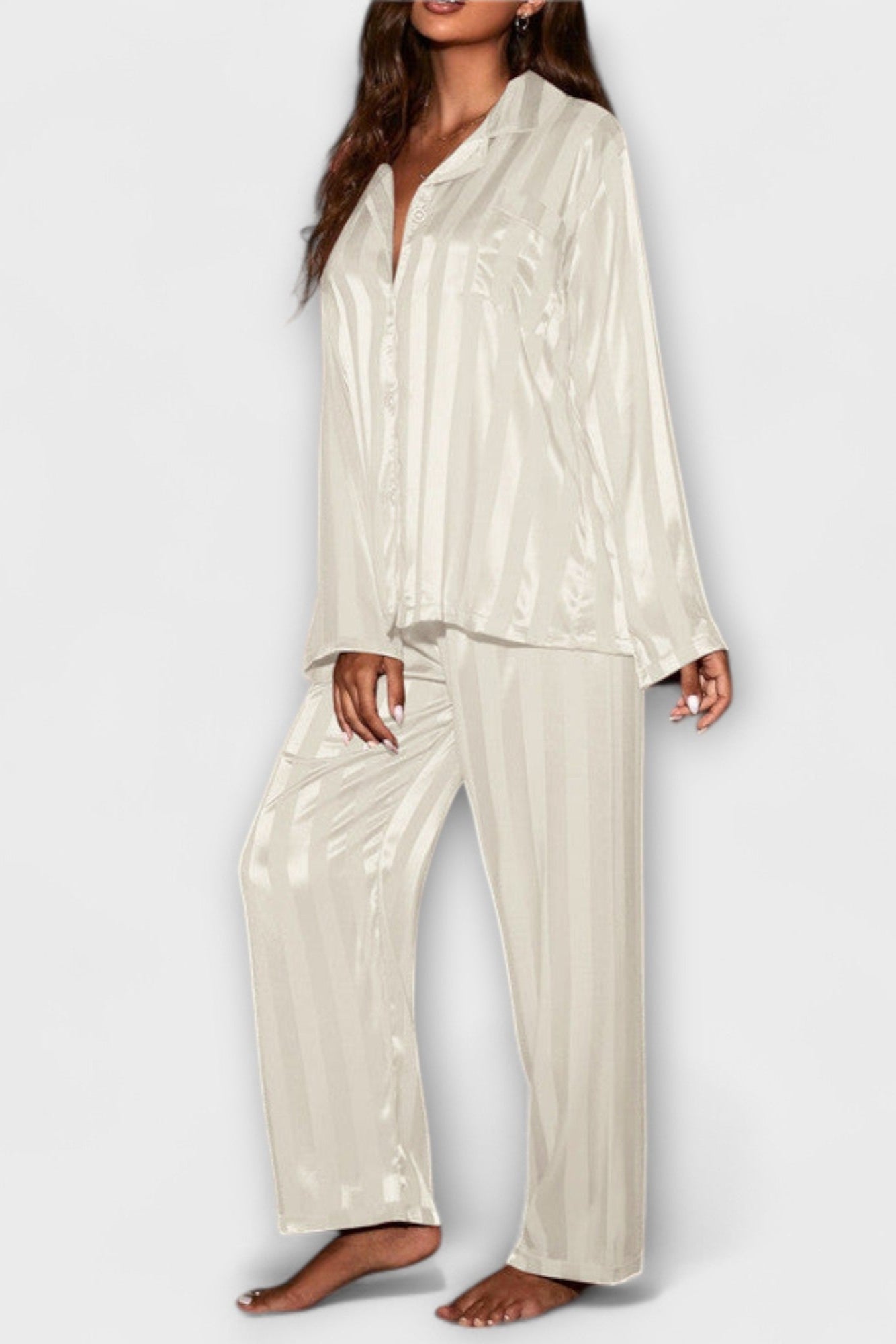 Ortlinde – Satin-Look-Hemd & Hose Set von Amora Bern, Ansicht 6