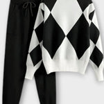 Hartlinde – Argyle-Strickpullover & Hose Set von Amora Bern, Ansicht 2