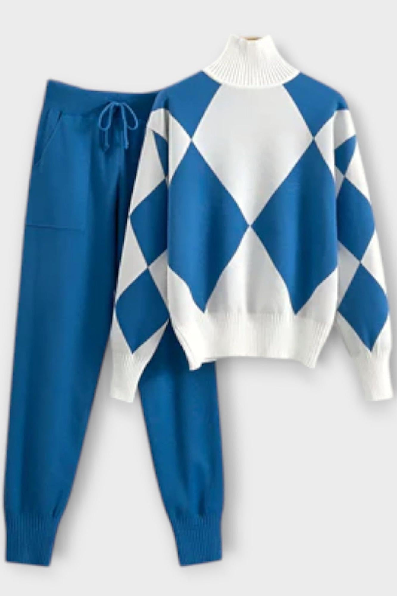 Hartlinde – Argyle-Strickpullover & Hose Set von Amora Bern, Ansicht 3