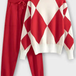 Hartlinde – Argyle-Strickpullover & Hose Set von Amora Bern, Ansicht 4