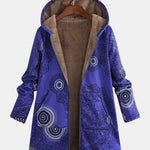 Luna – Marineblauer Fleece-Kapuzenpullover mit Mandala-Muster von Amora Bern
