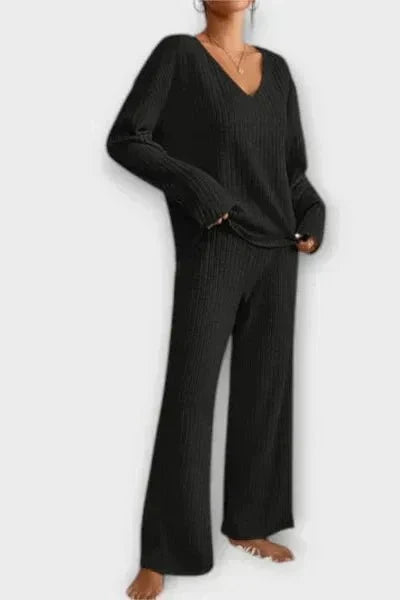 Oswinde – Gerippter Strickpullover & weite Hose Set von Amora Bern, Ansicht 4