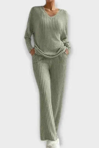 Oswinde – Gerippter Strickpullover & weite Hose Set von Amora Bern, Ansicht 6