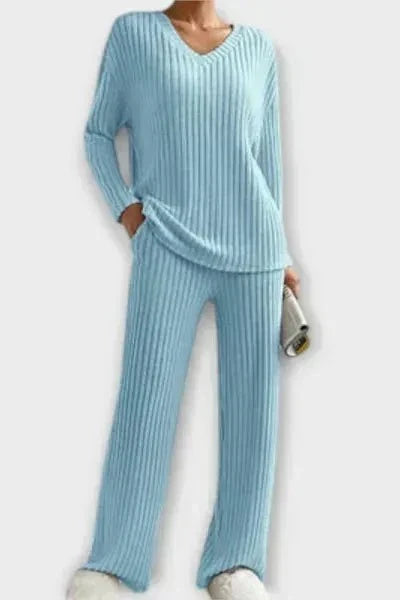 Oswinde – Gerippter Strickpullover & weite Hose Set von Amora Bern, Ansicht 7