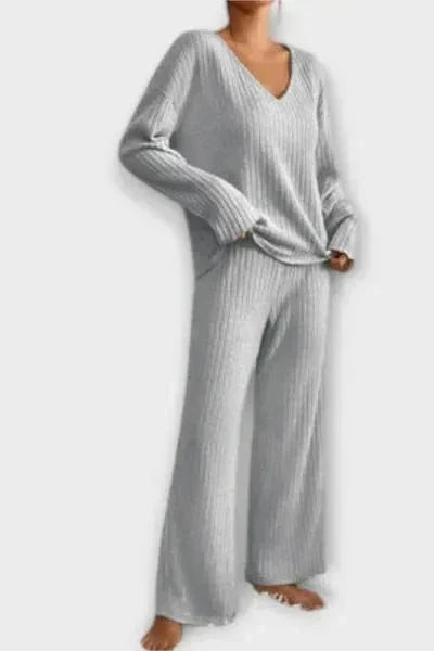 Oswinde – Gerippter Strickpullover & weite Hose Set von Amora Bern, Ansicht 8