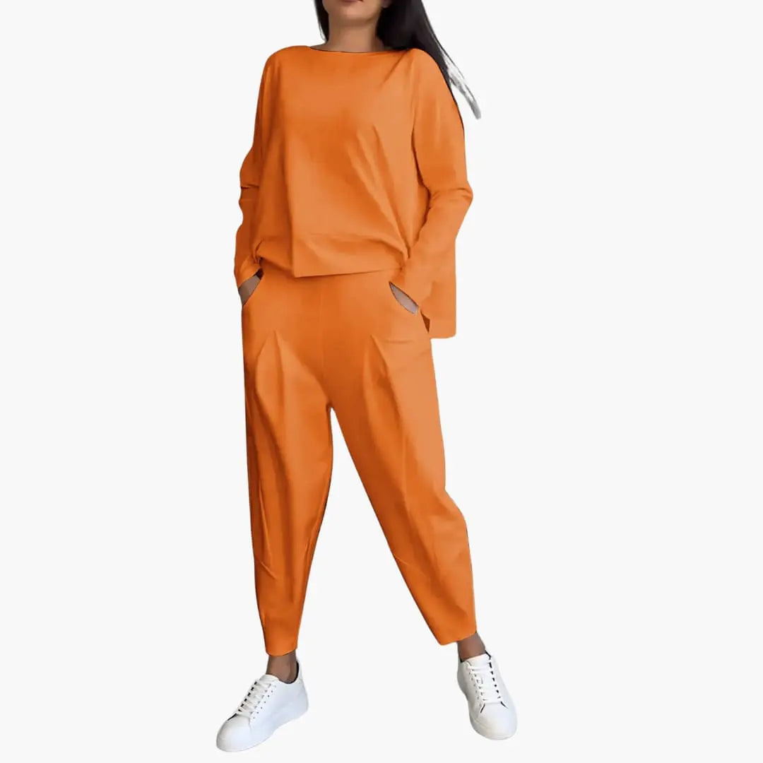 Thea Zweiteiliges Set mit Rundhals, Nahaufnahme