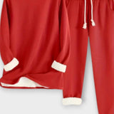 Hiltraud – Langarm-Oberteil mit Kontrastbesatz & Hose Set von Amora Bern, Ansicht 4