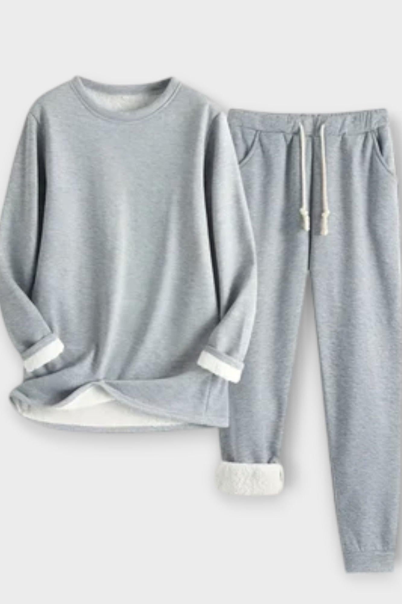 Hiltraud – Langarm-Oberteil mit Kontrastbesatz & Hose Set von Amora Bern, Ansicht 7