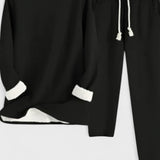 Hiltraud – Langarm-Oberteil mit Kontrastbesatz & Hose Set von Amora Bern