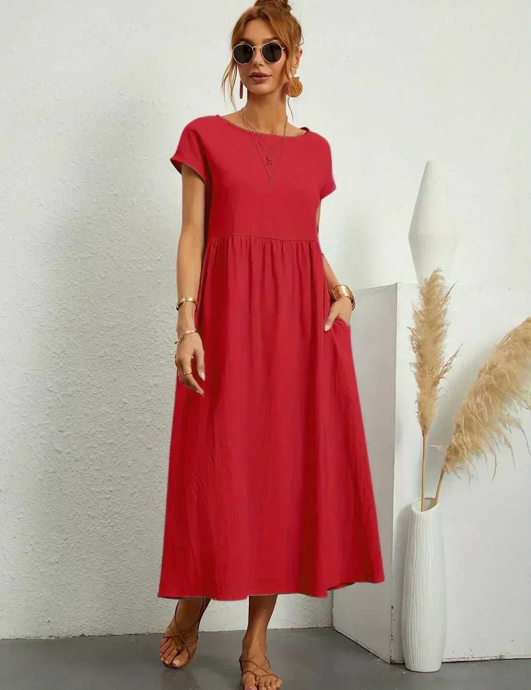 Ursina™ | Midikleid aus fliessendem Stoff