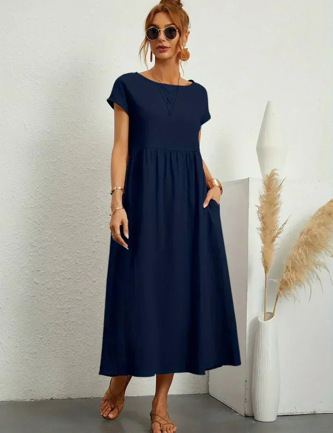 Ursina™ | Midikleid aus fliessendem Stoff