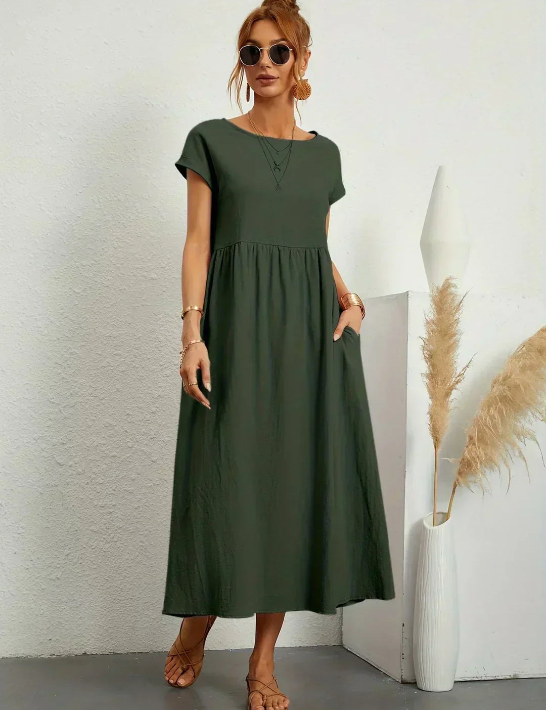 Ursina™ | Midikleid aus fliessendem Stoff