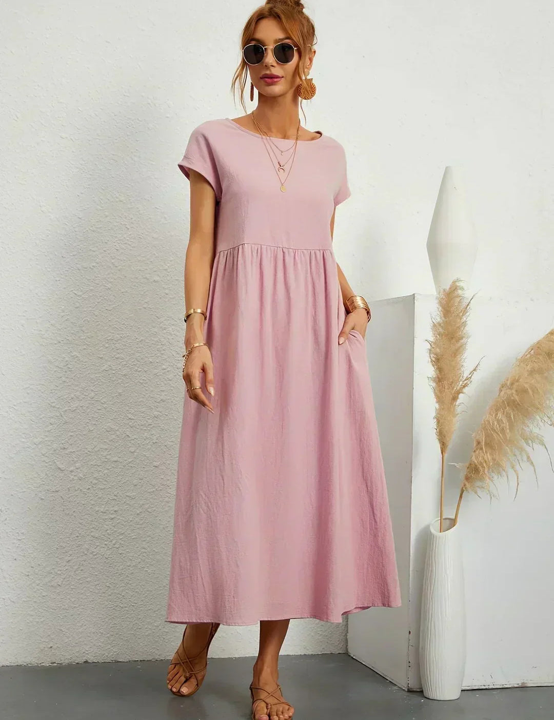 Ursina™ | Midikleid aus fliessendem Stoff