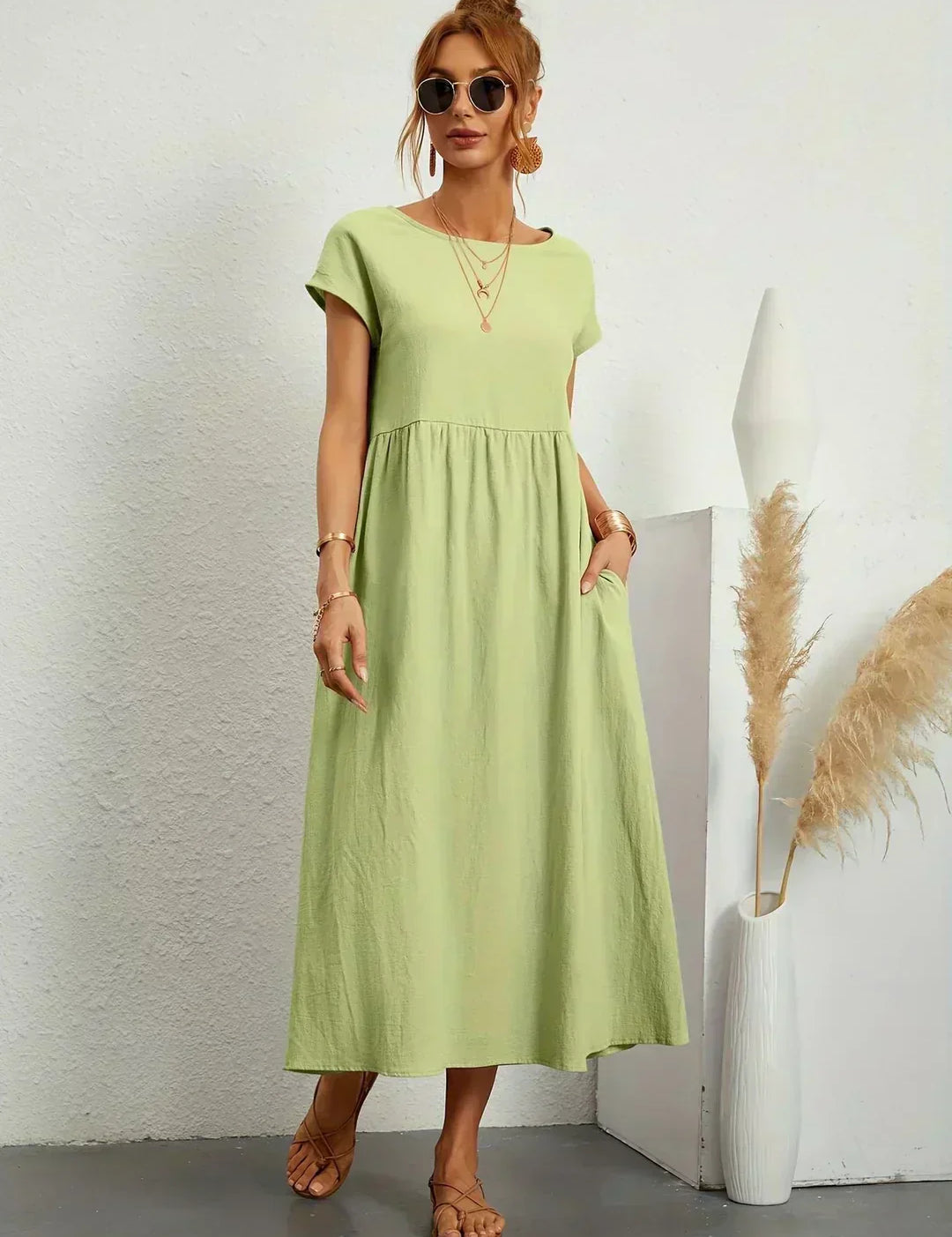 Ursina™ | Midikleid aus fliessendem Stoff