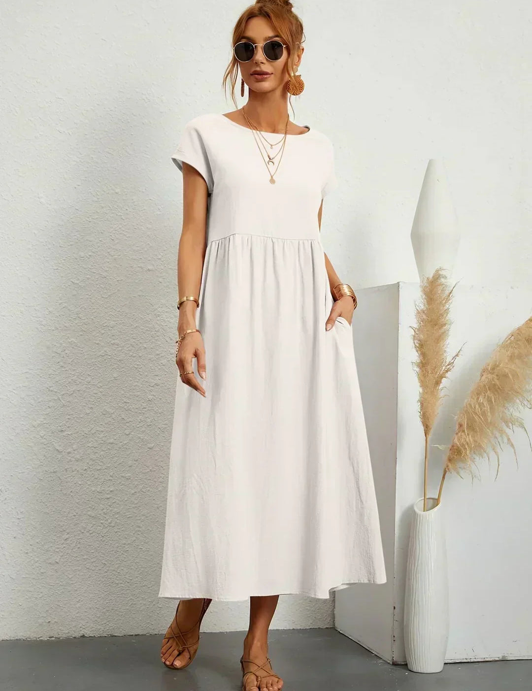Ursina™ | Midikleid aus fliessendem Stoff