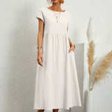 Ursina™ | Midikleid aus fliessendem Stoff
