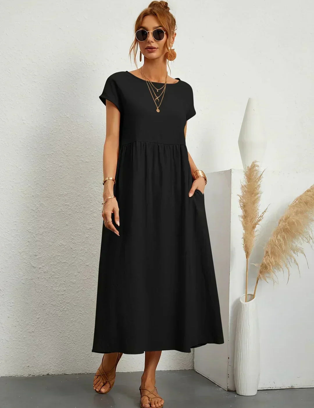 Ursina™ | Midikleid aus fliessendem Stoff