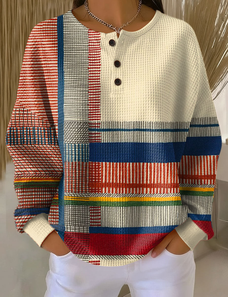Hanne – Pullover mit Streifen und Farbflächen von Amora Bern