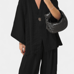 Volkhild – Lockeres Wickeloberteil & weite Hose Set von Amora Bern, Ansicht 8