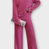 Rudhild – Gerippter Strickpullover & weite Hose Set von Amora Bern, Ansicht 3