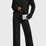 Rudhild – Gerippter Strickpullover & weite Hose Set von Amora Bern