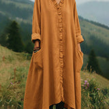Alma – Langärmliges A-Linien-Kleid mit Volants