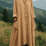 Alma – Langärmliges A-Linien-Kleid mit Volants