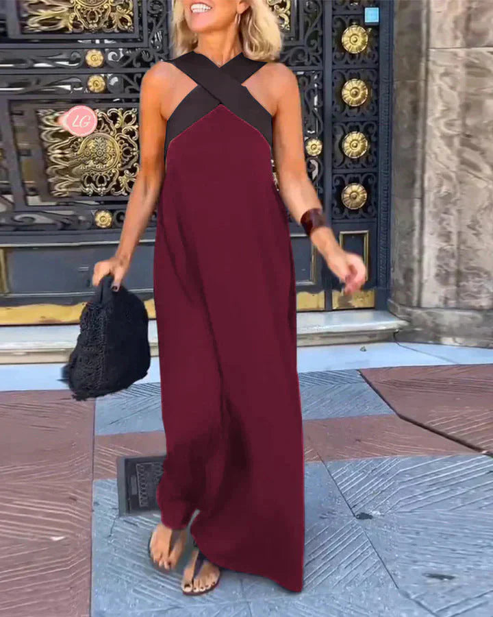 Quirine™ | Maxikleid mit Überkreuzung vorne